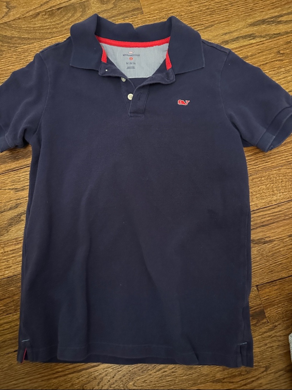 Vineyard Vines Navy Polo with Red Whale Accent